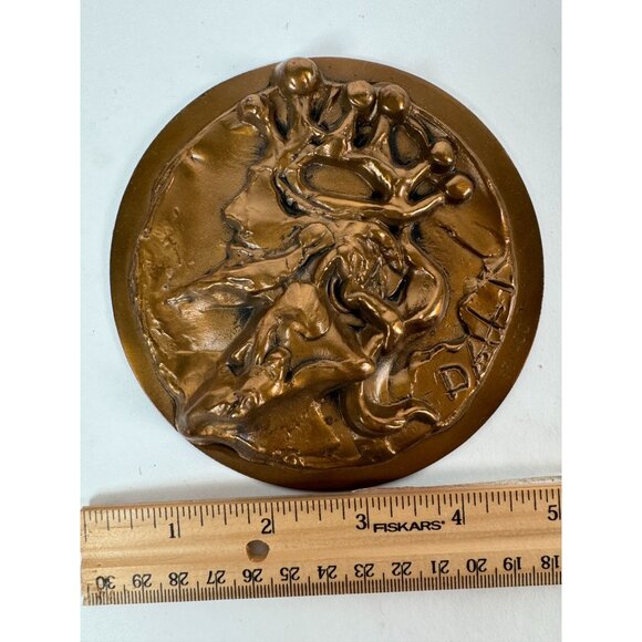 Salvador Dali Limited Edition Bronze King David Medallion With Crowned Head Desi - Picture 1 of 16